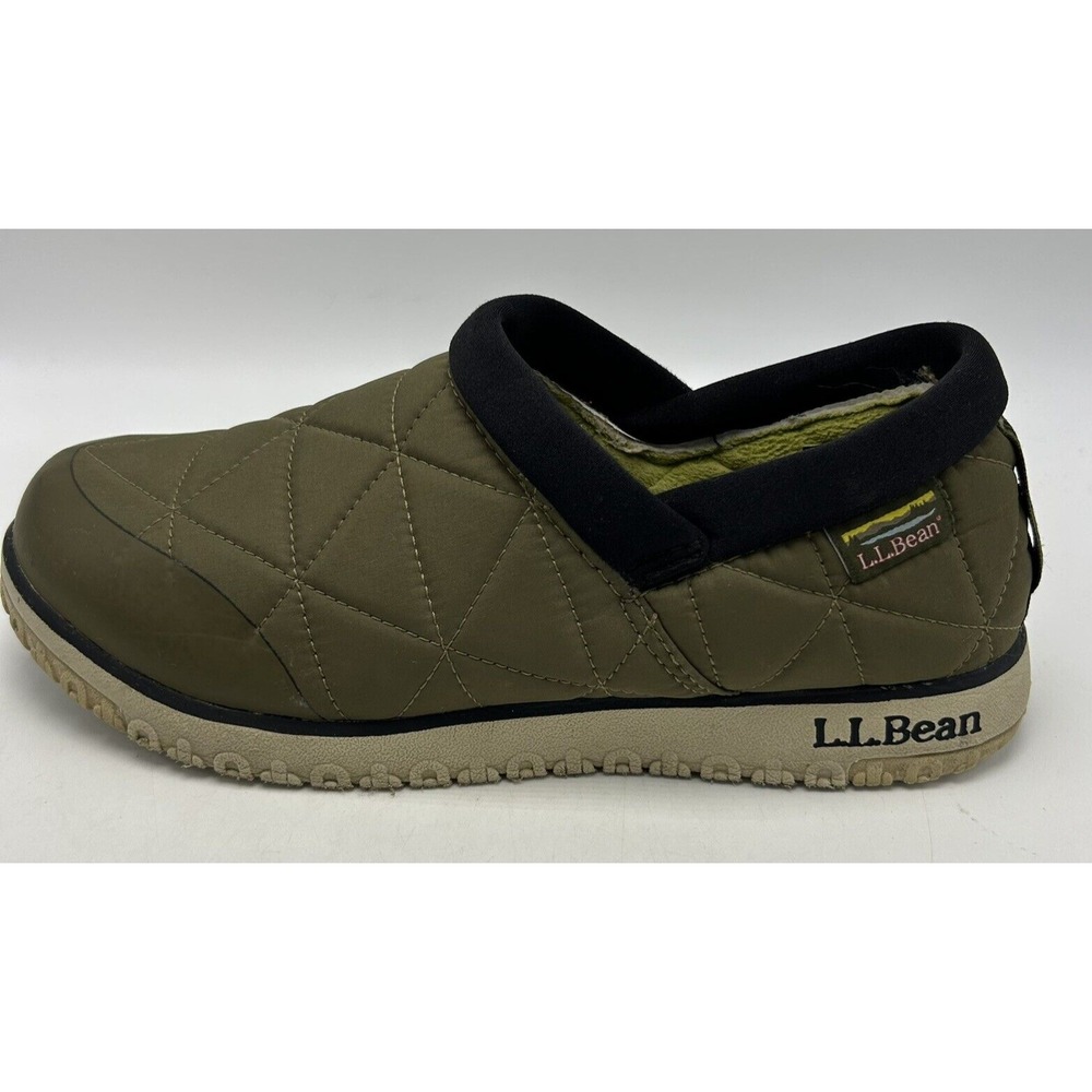 LL Bean Shoes Mens 7 M Waterproof Quilted Ultralight Slip On Green Casual Unique
